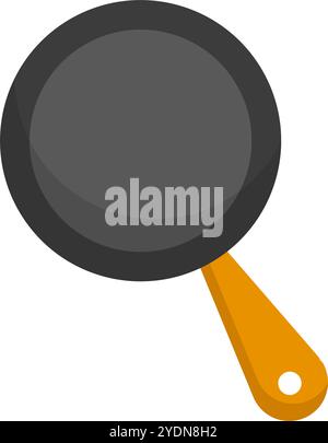 Orange frying pan icon. Editable vector. Stock Vector