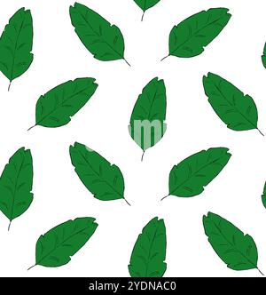 Green banana tropical leaves. Seamless pattern, premium texture, background. Hand-painted vector graphic poster, wallpaper, luxury mural art, cloth, p Stock Vector