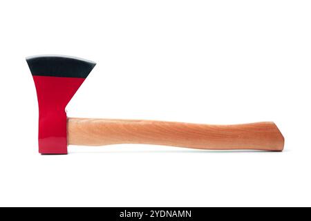 Axe with wooden handle isolated on white background Stock Photo