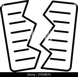 Torn documentation icon. Torn file icon. Editable vector. Stock Vector