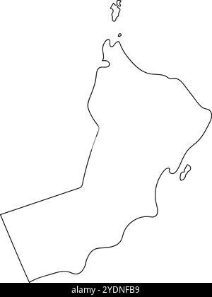 Simple Oman map icon. Editable vector. Stock Vector