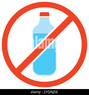Drinks are prohibited flat vector icon. No drinks flat vector sign. Vector stock illustration. Stock Vector
