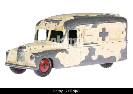 vintage Dinky Toys Daimler ambulance isolated on white background Stock Photo