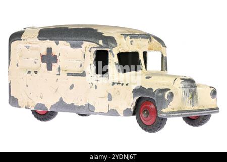 vintage Dinky Toys Daimler ambulance isolated on white background Stock Photo