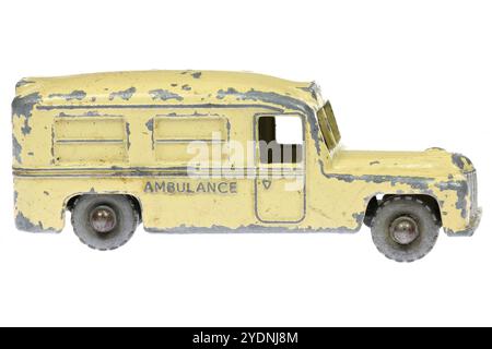vintage Lesney Daimler ambulance isolated on white background Stock Photo