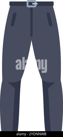 Hiking pants with belt isolated on white background, flat vector illustration of modern garment for outdoor activities Stock Vector