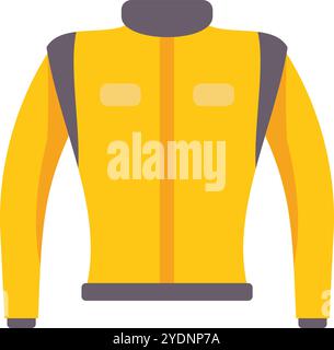 Yellow winter jacket protecting from cold with zipper and pockets, modern warm outerwear garment Stock Vector
