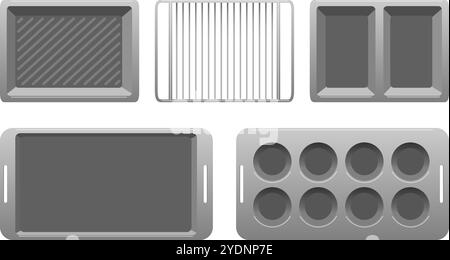 Baking tray set Stock Vector