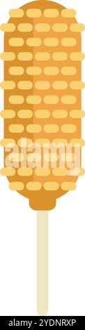 Corn dog is being dipped in batter on a stick getting ready to be deep fried Stock Vector