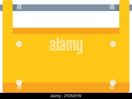 Yellow toolbox is waiting to be filled with tools for a construction or repair job Stock Vector