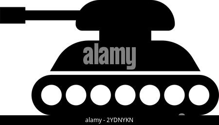 Tank silhouette icon. Bombardment icon. Editable vector. Stock Vector