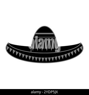Vector Mexican sombrero with maracas. Cinco de mayo symbol isolated on white background. Stock Vector