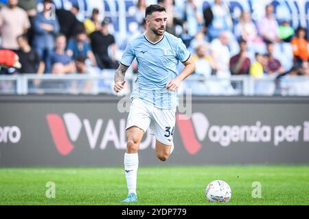 Rome, France, Italy. 27th Oct, 2024. Mario GILA of Lazio Rome during the Serie A match between SS Lazio and Genoa CFC at Stadio Olimpico on October 27, 2024 in Rome, Italy. (Credit Image: © Matthieu Mirville/ZUMA Press Wire) EDITORIAL USAGE ONLY! Not for Commercial USAGE! Stock Photo