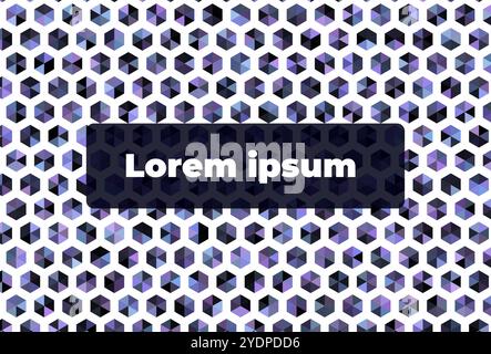Seamless geometric pattern with colorful hexagons forming an abstract design, ideal for backgrounds and decorative projects, featuring a banner with s Stock Vector