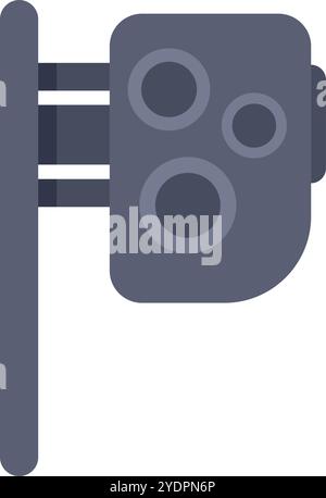 Minimalist vector illustration of a traffic light showing the stop signal, isolated on a white background Stock Vector