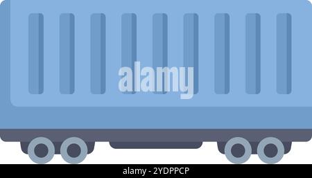 Simple flat icon illustration of a cargo train waggon carrying an intermodal container Stock Vector
