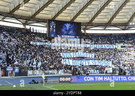 Rome, Lazio. 27th Oct, 2024. Lazio fans during the Serie A match between Lazio v Genoa at Olympic stadium, Italy, Oct 27th, 2024. AllShotLive Credit: Sipa USA/Alamy Live News Stock Photo