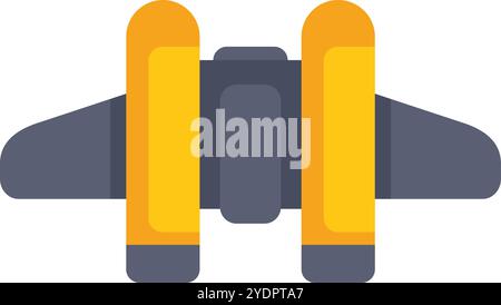 Cartoon spaceship flying through space with its engines firing Stock Vector