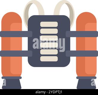 Scuba diving equipment featuring oxygen tanks for breathing underwater, essential gear for exploring the depths of the ocean Stock Vector