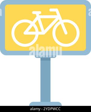 Sign showing a bicycle, indicating a designated parking area for bikes Stock Vector