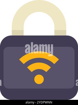 Padlock showing wifi symbol representing wireless network security Stock Vector
