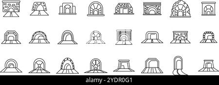 Constructions line icons collection. Architecture, Building, Renovation ...