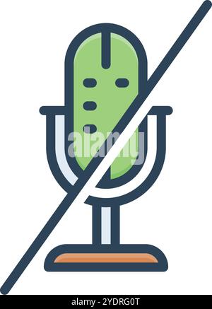 Icon for mute, microphone Stock Vector