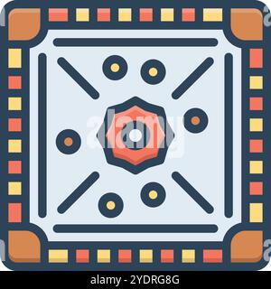 Icon for board game, carrom Stock Vector