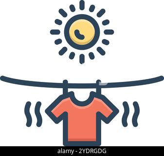 Icon for hot, sun Stock Vector