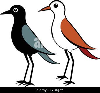 Cute Bird vector art illustration on a white background Stock Vector