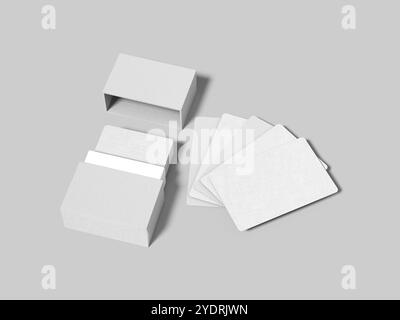 Blank Playing Cards With Box Packaging 3D Render Stock Photo