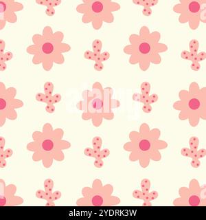 Seamless floral vector pattern in vivid colors. Stock Vector