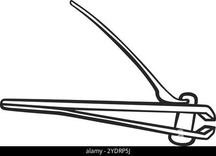Side view of metal nail clippers for salon or home nail care concept vector illustration Stock Vector