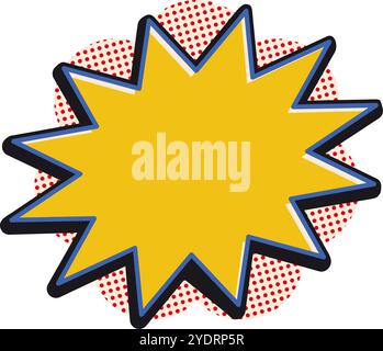 Blank template for comic book style text callout box vector illustration Stock Vector
