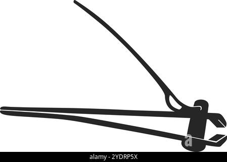 Side view of metal nail clippers for salon or home nail care concept vector silhouette illustration Stock Vector