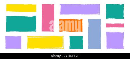 Text Box Rough White crayon rectangular text box shapes for overlay designs - rough ...