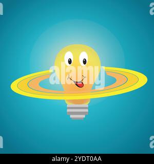 Cute light bulb with three circles Stock Vector