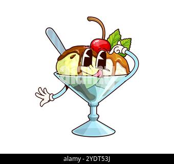 With menu ice cream sundae mascot cartoon Stock Vector Image & Art - Alamy