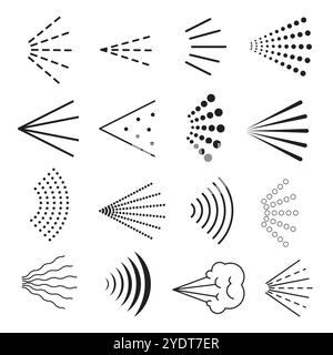 Spray icon set. Stock Vector