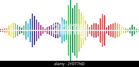 Vector sound waves dynamic colorful light flow Stock Vector