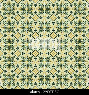 Azulejos portugal. Turkish ornament. Moroccan tile mosaic. Mediterranean seamless Pattern Vector Stock Vector