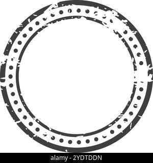 Grunge style blank rubber stamp with copy space forming a perfect circle with dotted edges Stock Vector