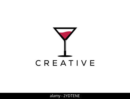 Wine glass icon, modern minimal flat design style, vector illustration ...