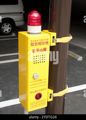 Emergency buttons in parking lots Stock Photo