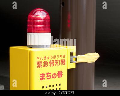 Emergency buttons in parking lots Stock Photo