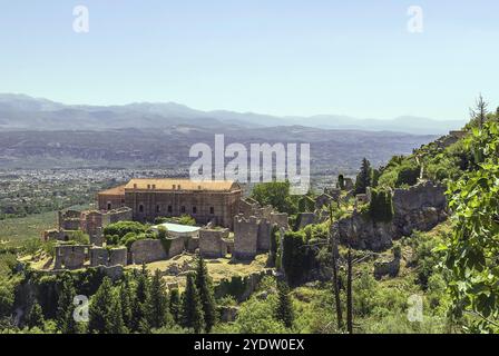 Despot Palace at Mystras archaeological site, Greece, Europe Stock Photo