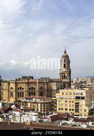 The Cathedral of Malaga is a Renaissance church in the city of Malaga in Andalusia in southern Spain.It was constructed between 1528 and 1782. View fr Stock Photo