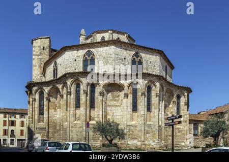 Basilica of St. Paul is the first Gothic church in Narbonne, France. View from apse Stock Photo