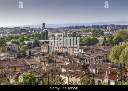 View of Carcassonne city from fortress, France, Europe Stock Photo