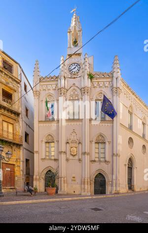 Chamber of Commerce 1851-Arch Gravanti, Town Hall until 1867, Agrigento, Sicily, Italy, Mediterranean, Europe Stock Photo